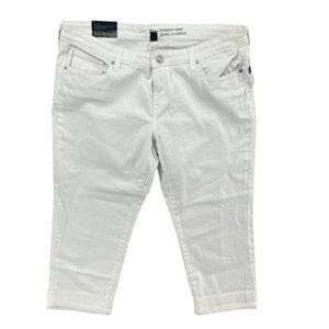 GAP Straight Crop Jeans Womens White Low Rise Denim Size 16 R - NWD